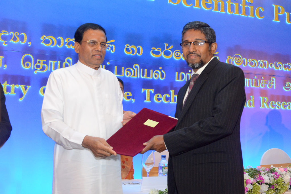 Prof. MMM. Najim (Vice Chancellor) awarded the President's Awards for Scientific Publication 2013