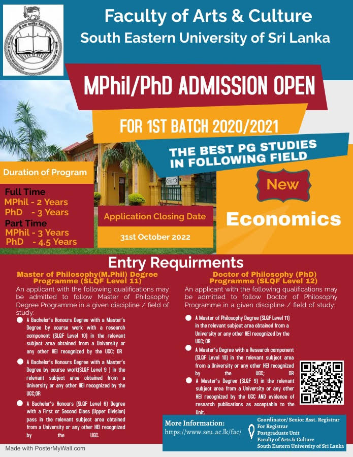 Faculty of Arts and Culture (FAC) | SEUSL